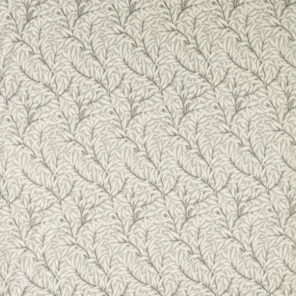 Pure Willow Boughs Wide Width Fabric - Grey by black-grey botanical cotton fabric from William Morris & Co