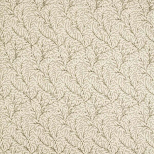 Pure Willow Boughs Wide Width Fabric - Stone by neutral botanical cotton fabric from William Morris & Co