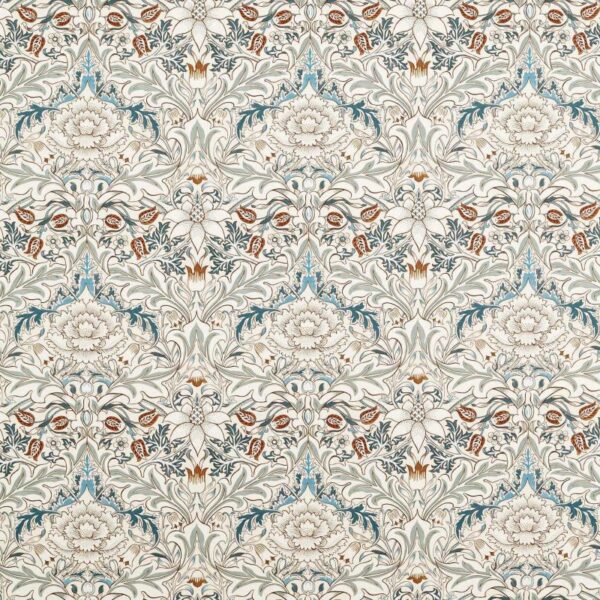green botanical cotton fabric from William Morris & Co