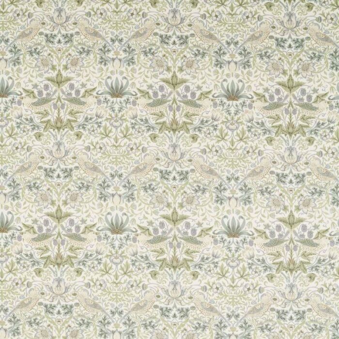 Strawberry Thief Wide Width Fabric - Lilac / Sage swatch