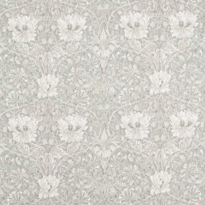 black-grey botanical cotton fabric from William Morris & Co