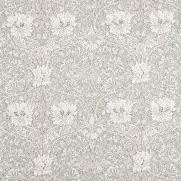 black-grey botanical cotton fabric from William Morris & Co