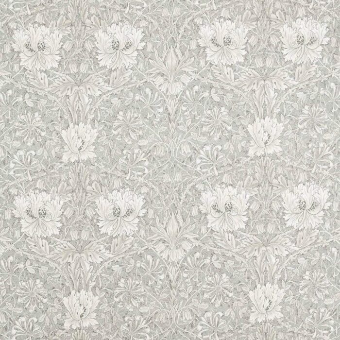 Pure Honeysuckle & Tulip Wide Width Fabric - Soft Mint / Grey swatch