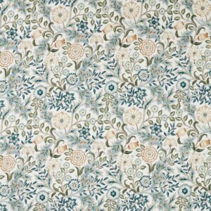 blue botanical cotton fabric from William Morris & Co