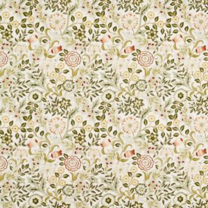 green botanical cotton fabric from William Morris & Co