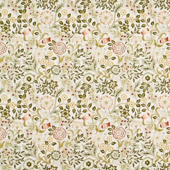Wilhelmina Wide Width Fabric - Russet / Leaf Green swatch