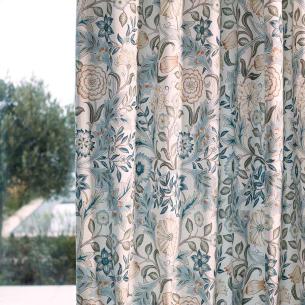 Wilhelmina Wide Width Fabric - Soft Blue / Peach by Wilhelmina Wide Width Fabric - Soft Blue / Peach from