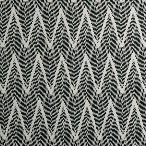 Holzer Fabric - Noir by black-grey striped jacquard fabric from Clarke & Clarke