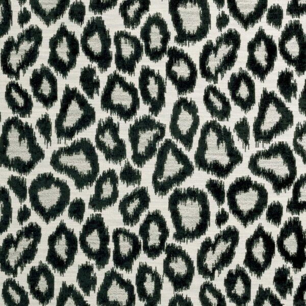 Ortega Fabric - Noir by black-grey spotted velvet-chenille fabric from Clarke & Clarke