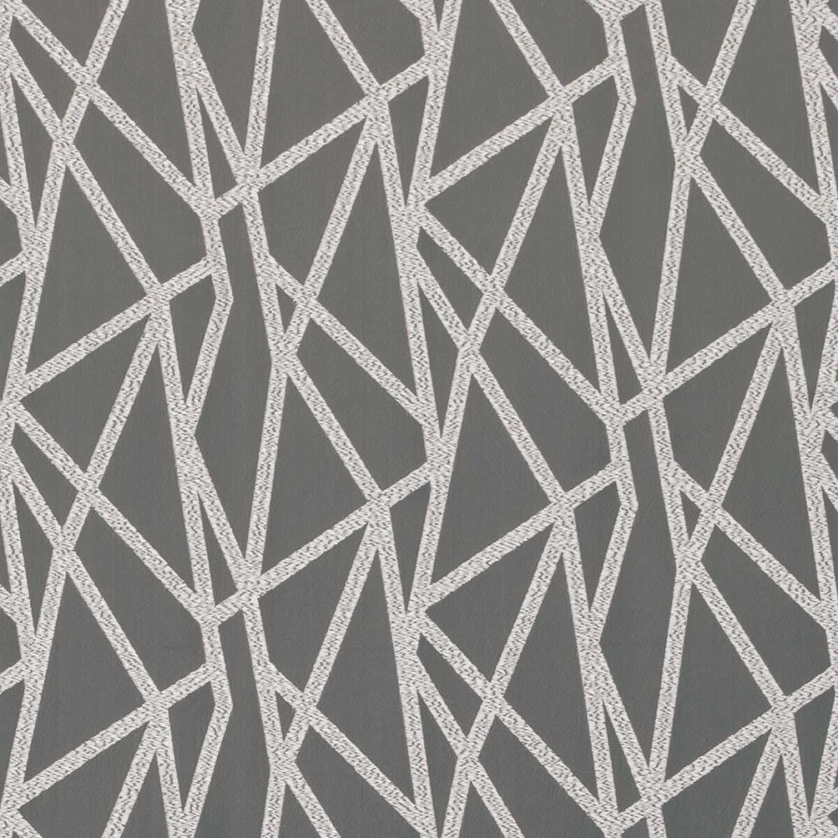Geomo Fabric - Pewter by black-grey geometric embroideried fabric from Clarke & Clarke