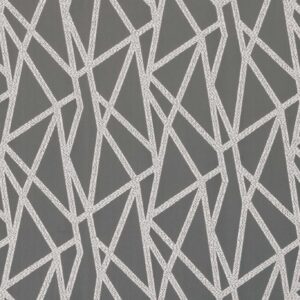 black-grey geometric embroideried fabric from Clarke & Clarke