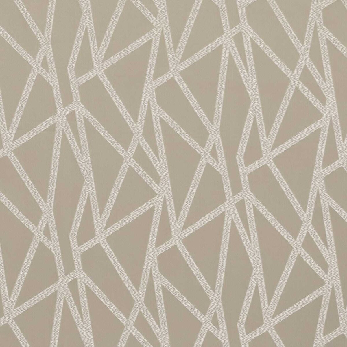 Geomo Fabric - Taupe by neutral geometric embroideried fabric from Clarke & Clarke