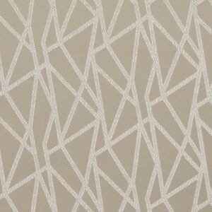 neutral geometric embroideried fabric from Clarke & Clarke