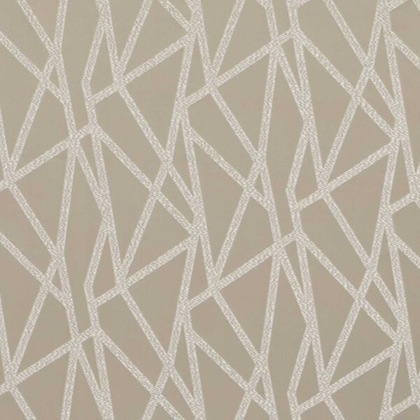 Geomo Fabric - Taupe by neutral geometric embroideried fabric from Clarke & Clarke