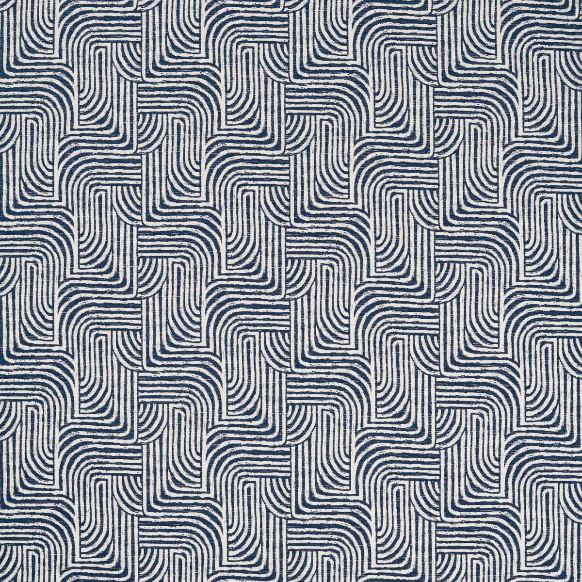 Gormley Jacquard Fabric - Ink by blue contemporary jacquard fabric from Clarke & Clarke