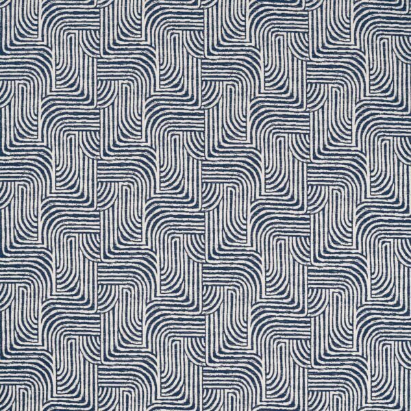 Gormley Jacquard Fabric - Ink by blue contemporary jacquard fabric from Clarke & Clarke