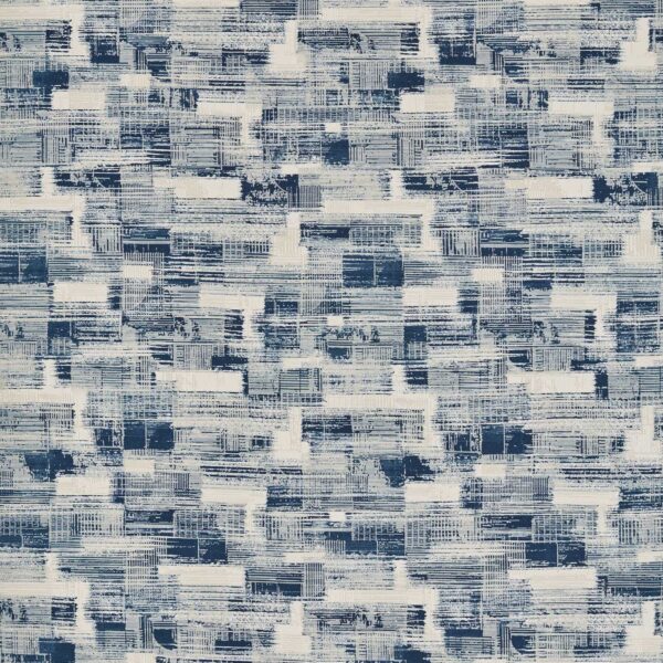 blue contemporary jacquard fabric from Clarke & Clarke