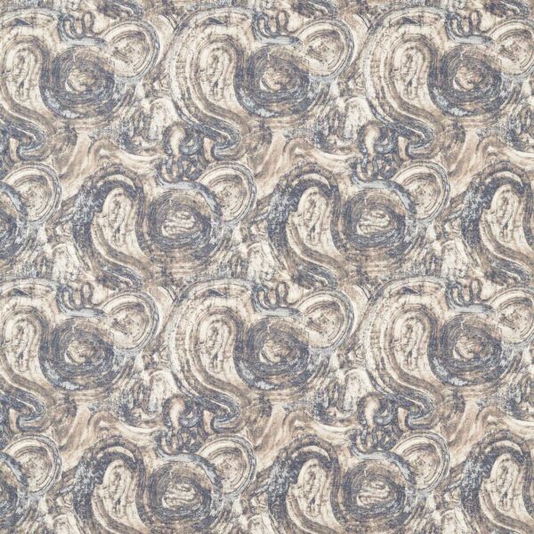 Hatoum Jacquard Fabric - Ink by blue contemporary jacquard fabric from Clarke & Clarke