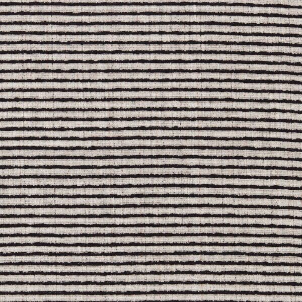 Taryn Jacquard Fabric - Noir by black-grey striped velvet-chenille fabric from Clarke & Clarke