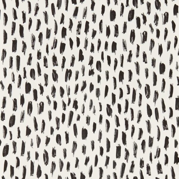 Loxley Wallpaper - Ivory / Noir by black-grey spotted wallpaper from clarke & clarke