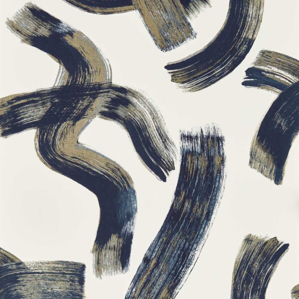Malevich Wallpaper - Ink by blue contemporary wallpaper from clarke & clarke