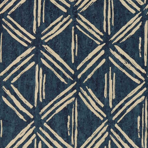 Murakami Wallpaper - Ink by blue geometric wallpaper from clarke & clarke