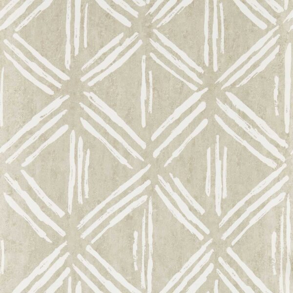Murakami Wallpaper - Linen by neutral geometric wallpaper from clarke & clarke