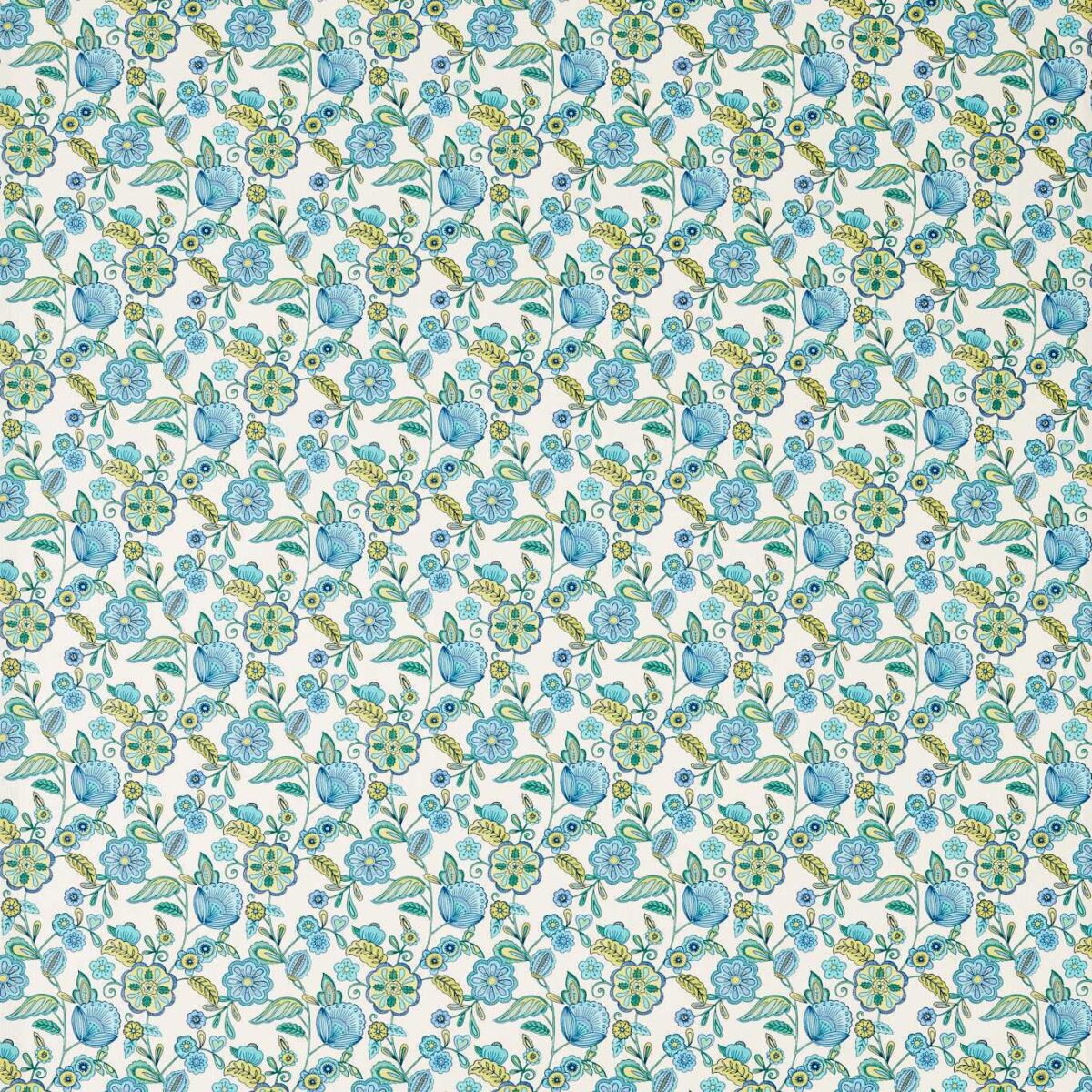 Camellia Fabric - Cobalt by blue botanical cotton fabric from Studio G