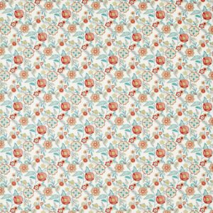 orange botanical cotton fabric from Studio G