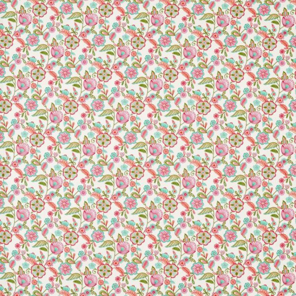 Camellia Fabric - Summer by pink botanical cotton fabric from Studio G