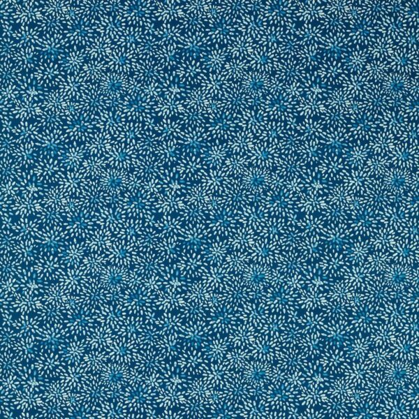 Cara Fabric - Midnight by blue botanical cotton fabric from Studio G