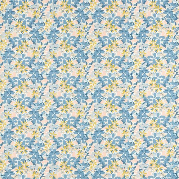Clementine Fabric - Denim by blue botanical cotton fabric from Studio G