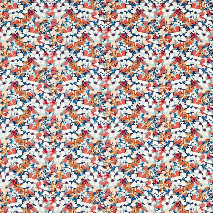 Clementine Fabric - Midnight / Spice swatch