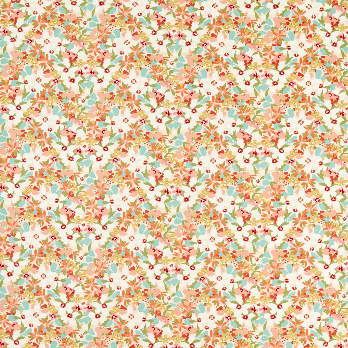 orange botanical cotton fabric from Studio G