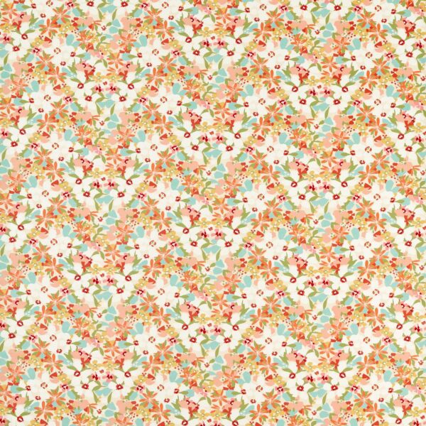 Clementine Fabric - Spice by orange botanical cotton fabric from Studio G