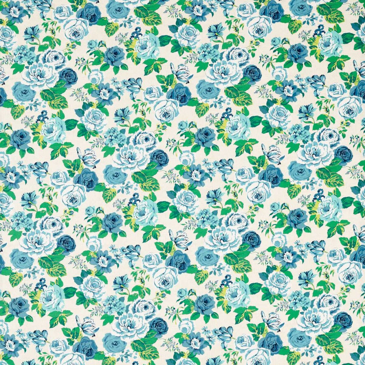 blue botanical cotton fabric from Studio G