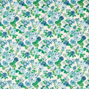 blue botanical cotton fabric from Studio G