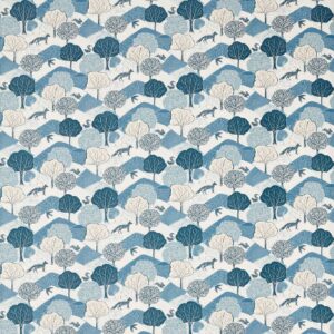 blue botanical cotton fabric from Studio G