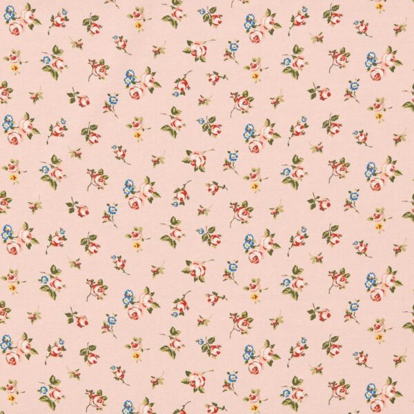 Rosebud Fabric - Blush by pink botanical cotton fabric from Studio G
