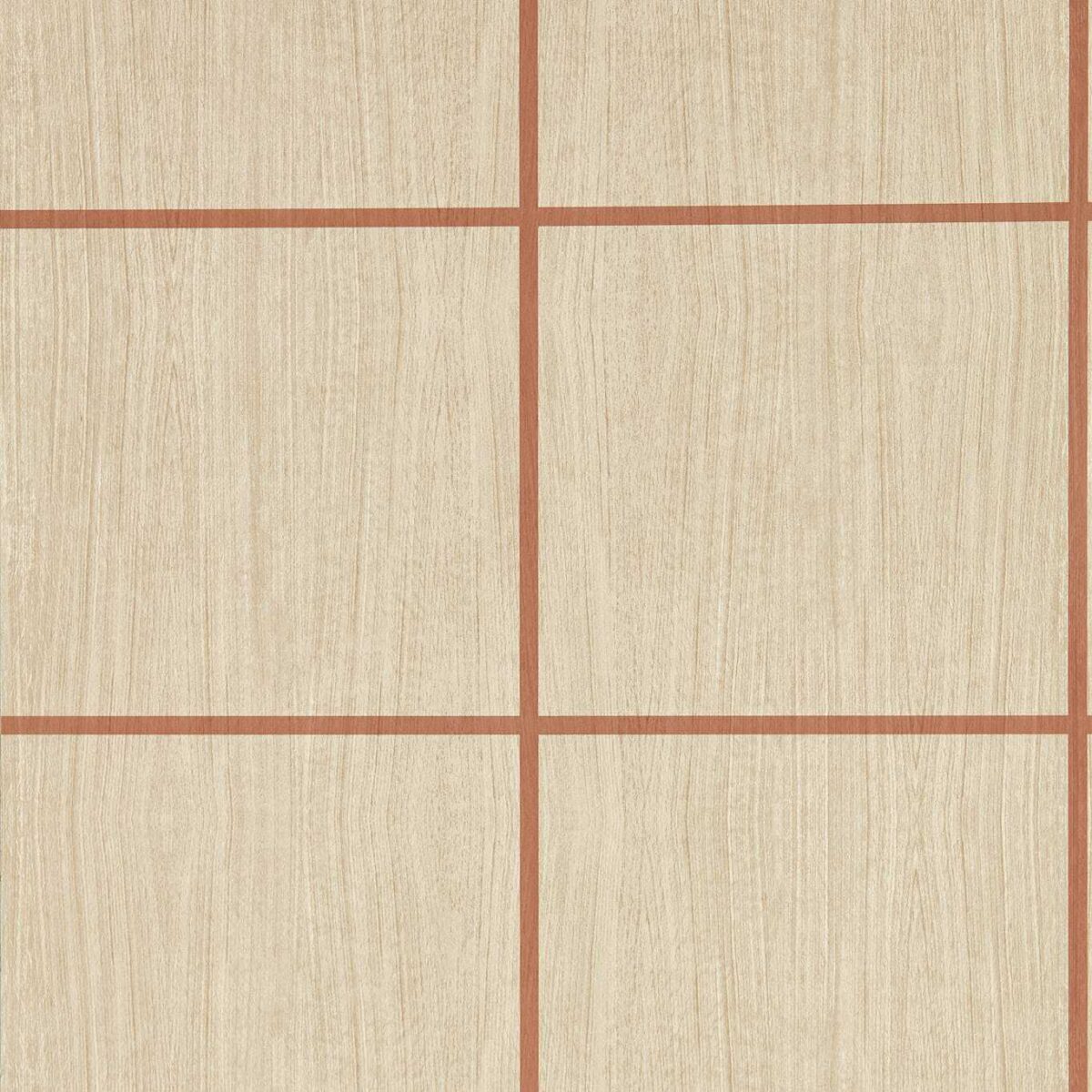 Wood Blocks Wallpaper - Oak / Terracotta Gloss by Wood Blocks Wallpaper - Oak / Terracotta Gloss from