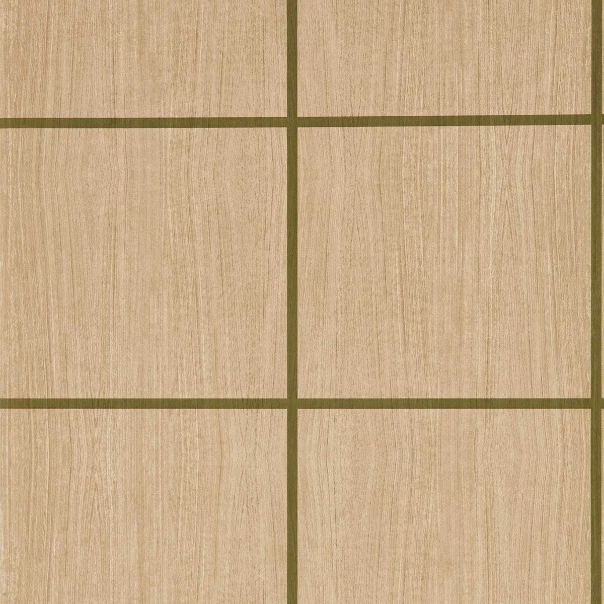 Wood Blocks Wallpaper - Pine / Forest Gloss from