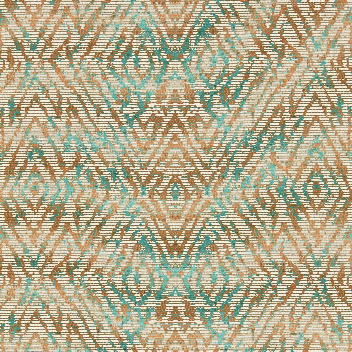 Hansha Wallpaper - Paprika / Teal by Hansha Wallpaper - Paprika / Teal from