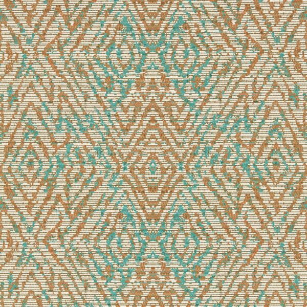 Hansha Wallpaper - Paprika / Teal from