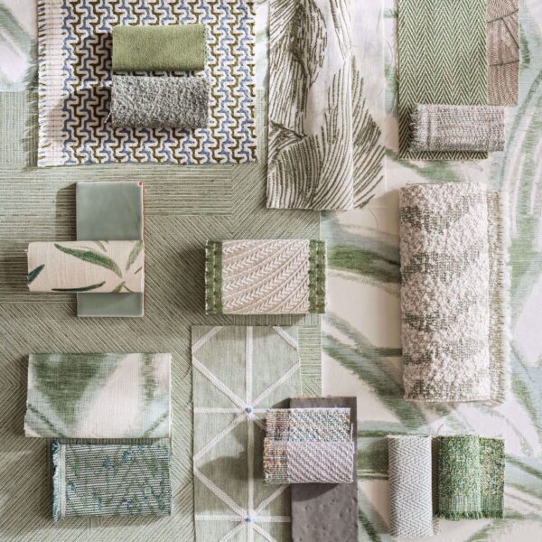 Kimono Wallpaper - Seaglass / Evergreen from