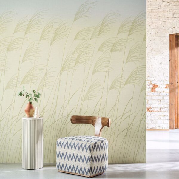 Miscanthus Wallpaper - Buttermilk / Sky from