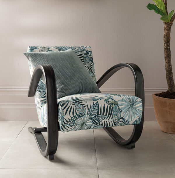 Valldemossa Fabric - Persian Blue / Ivory by Valldemossa Fabric - Persian Blue / Ivory from