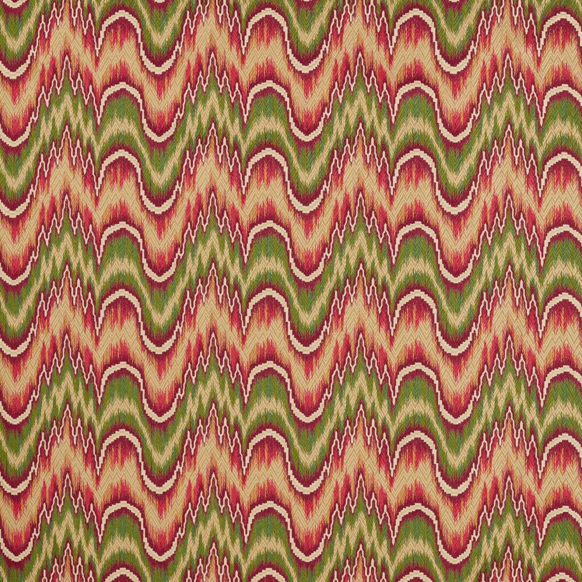 Kempshott Fabric - Crimson / Evergreen by green contemporary woven fabric from Zoffany