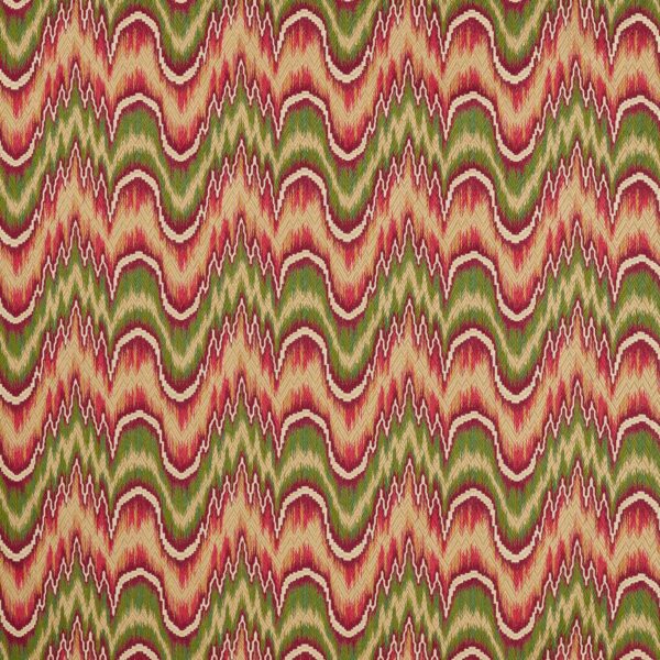 Kempshott Fabric - Crimson / Evergreen by green contemporary woven fabric from Zoffany