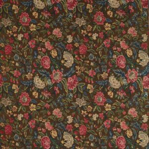 brown botanical cotton fabric from Zoffany