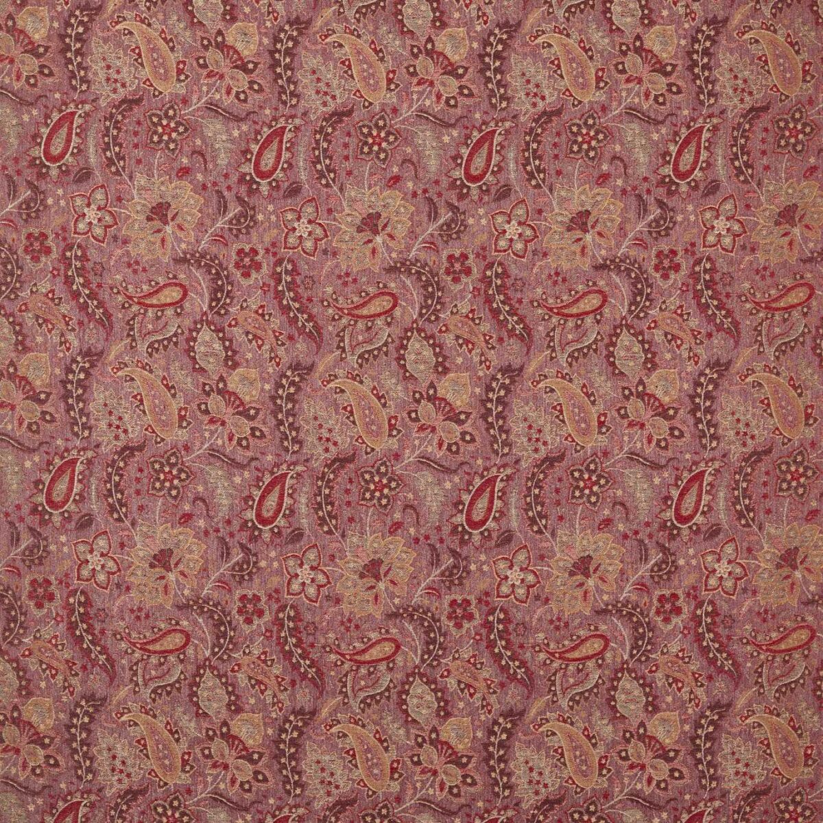 Caserta Paisley Fabric - Pale Ruby by red traditional linen fabric from Zoffany